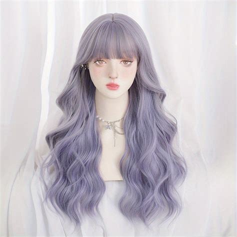 Butterfly Haircut Long Wavy Hair Wigs With Bangs Synthetic Fiber – CRAZE