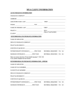 Fillable Online MVA- Information Sheet.doc Fax Email Print - pdfFiller