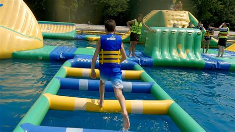 Obstacle course splash pad at Darlington Lake