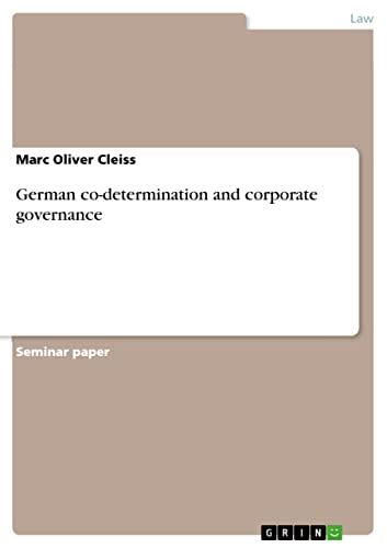 German co-determination and corporate governance eBook : Cleiss, Marc ...