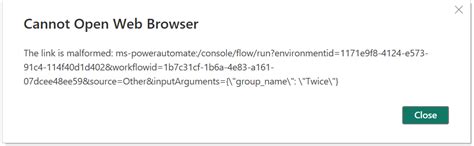 Cannot Open Web Browser - The link is malformed - Microsoft Fabric ...