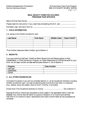2018-2026 Form CA NSD 3101/CACFP 29 - Fill Out, Sign & Share Online ...