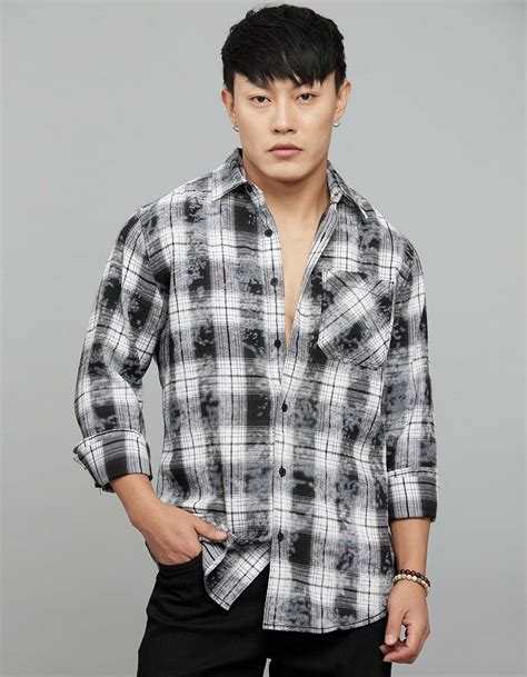 Grey White Full Sleeves Check Shirt – ROOKIES