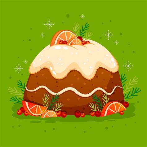 Illustratie met verloop kerstpudding | Gratis Vector