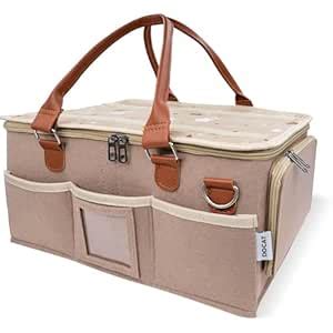 DOCAT Baby Diaper Bag, Cute Felt Diaper Caddy Organizer with Removable ...