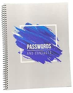 Password Book Sky Blue with Alphabetical Tabs and Removable Sheets ...