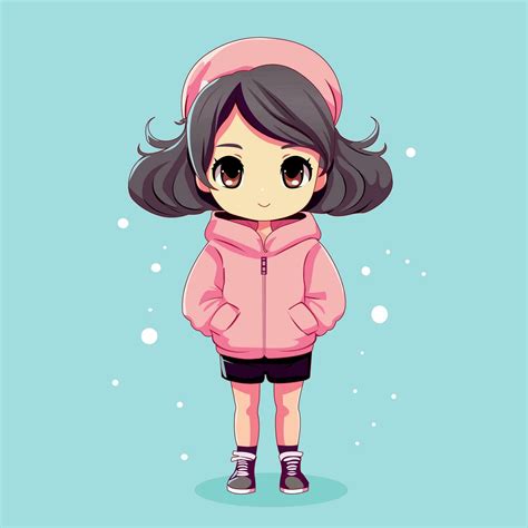 Manually Created anime Girl Cartoon Character Vector 26744498 Vector ...