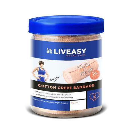 Liveasy Ortho Care Crepe Bandage (6cm X 4 meters) - Cureka