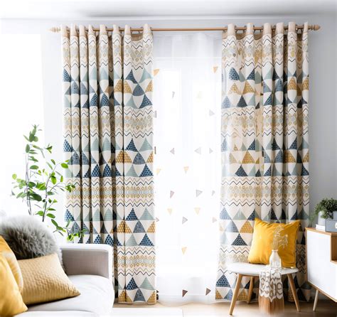 Premium Blackout Geometric Curtains - Ethnic Art of Pyramids(Set of 2 ...