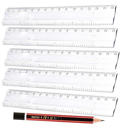 AWADH- 6 Inch Plastic Ruler, Straight Ruler Scale, 5Pcs (pack of 5 ...