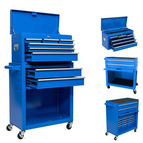 Buy 8-Drawer Rolling Tool Chest, Big Tool Box with 4 Wheels, Tool ...