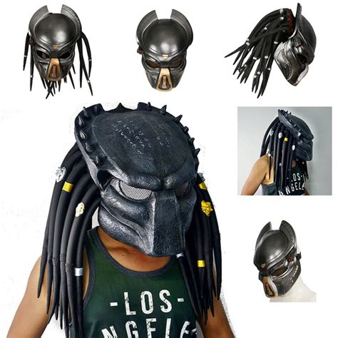 Alien Mask Antenna Cosplay Full Face Latex Masks CS Game Helmet ...