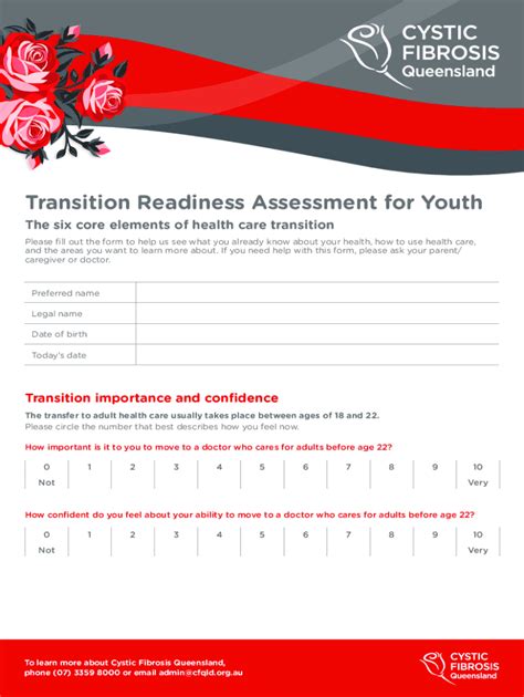 Fillable Online 2023 Transition Readiness Assessment for Youth ...