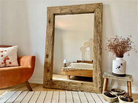 Rustic Floor Mirror Full Length, Full Body Mirror Floor Length, Rustic ...