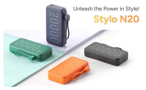Ambrane 20000mAh Powerbank with in-Build Type C Cable, 22.5W Fast ...