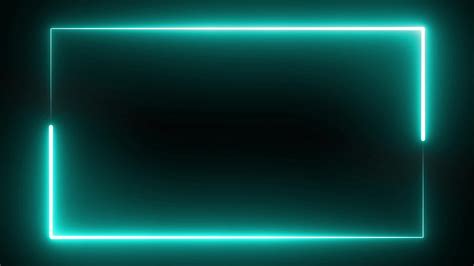 square flowing cyan neon light frame on black background 12963239 Stock ...