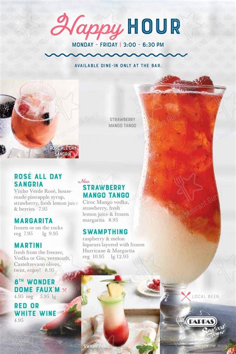 Menu at Pappas Seafood House restaurant, Houston, S Shepherd Dr