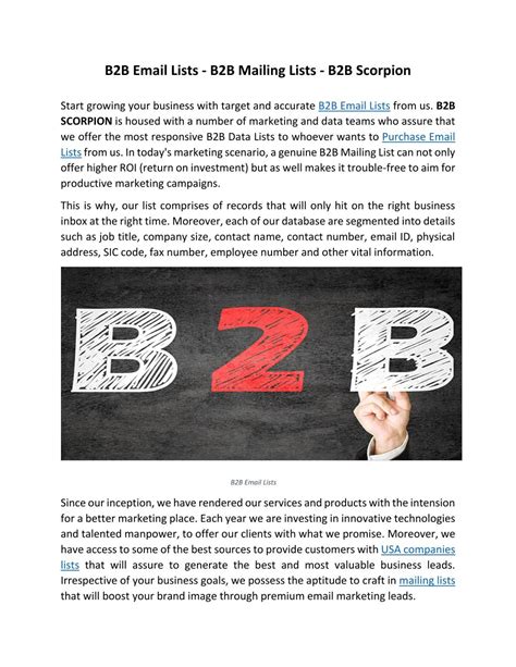 PPT - B2B Email Lists - B2B Mailing Lists - B2B Scorpion PowerPoint ...