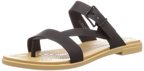 Buy crocs Women's Tulum Post Toe W Black/Tan Fashion Sandal-2 UK (W4 ...