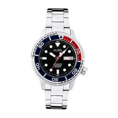 ALBA Blue-Red Rotating Bezel Automatic Men's Watch - AL4247X1 – Sai ...