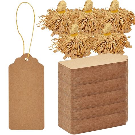 1000 Pcs Kraft Paper Hanging Tags Brown Large Ideal Clothing ...
