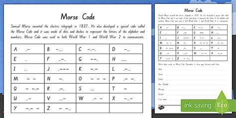 Wartime Morse Code Worksheet (teacher made) - Twinkl