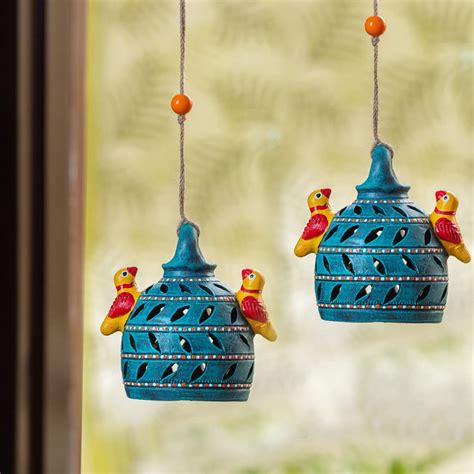Buy Exclusivelane Terracotta Garden Decorative Hanging Set of 2 ...