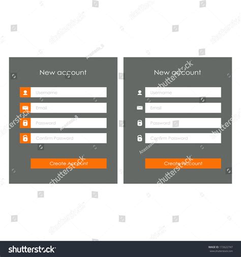 Registration Form Template Website Flat Design Stock Vector (Royalty Free) 172622747 | Shutterstock