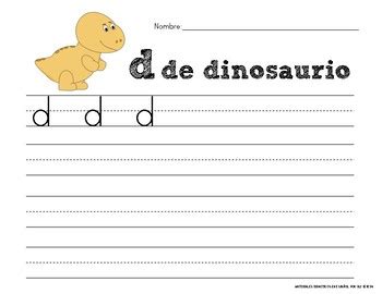 D de Dinosaurio Letter D in Spanish Letra D En Español | TPT