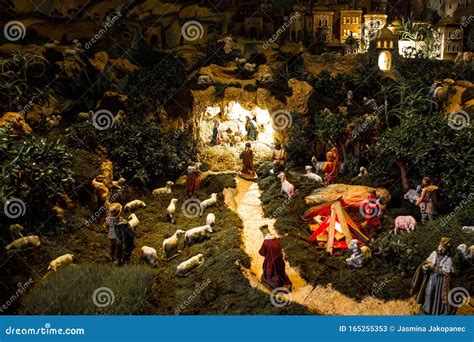 Christmas Cribs. Depicting Scenes of Jesus` Birth Stock Image - Image ...