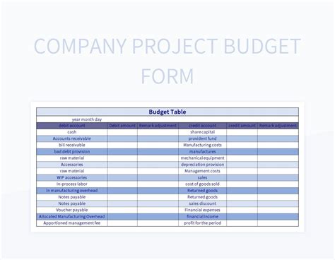 Image result for Budget Transfer Project Template Excel