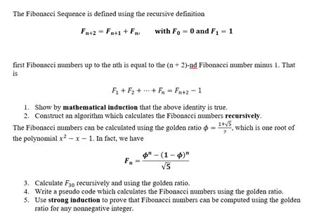 Image result for Recursive Definition of Fibonacci