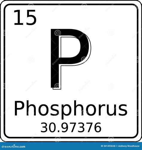 Black and White Vector Graphic of the Symbol of the Phosphorus (P) Element on the Periodic Table ...