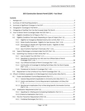 Fillable Online 2012 Construction General Permit (CGP) Fact Sheet Fax ...