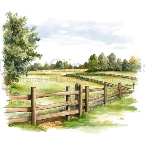 Farm Fence Silhouette Clip Art