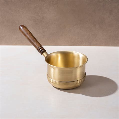 Brass Tea Pan with Wooden Handle – Handcrafted for Elegant Brewing ...