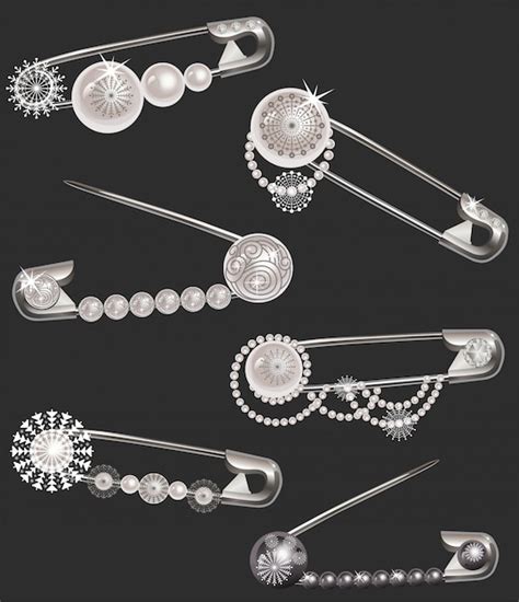 Pins with pearls | Free Vector