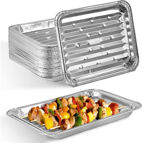 Amazon.com: PLASTICPRO 10 Pack Disposable Aluminum Grill Liners Toppers ...