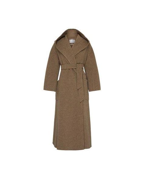 Max Mara Faesite Long Coat in Brown | Lyst