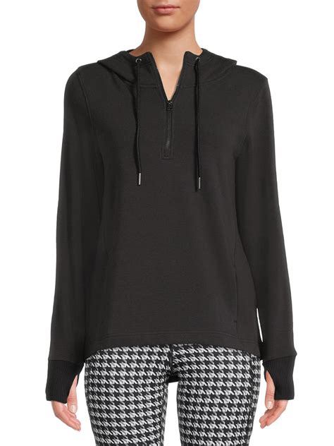 Avia Women's Mink Quarter Zip Pullover Hoodie with Thumbholes and ...