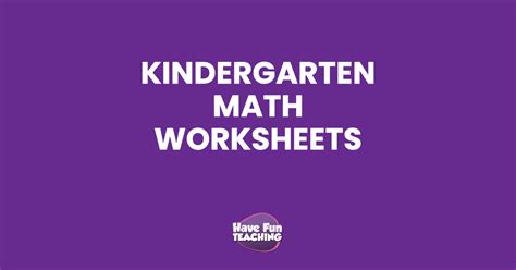 Kindergarten Math Worksheets 的图像结果