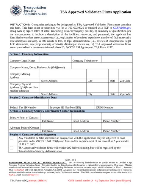Fillable Online Form TSA Form Number 41 TSA Form Number 41 TSA Approved ...