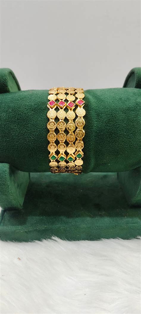 Premium micro gold plated kasu 4 bangles – Paanchajanya Jewels