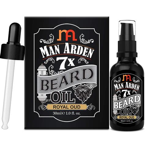 Man Arden 7X Beard Oil (Royal Oud), 7 Premium Oils For Beard Growth ...