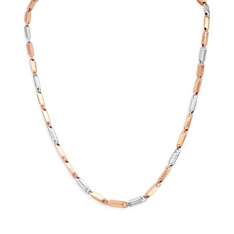 Modish Carved Dual Tone Gold Chain For Men