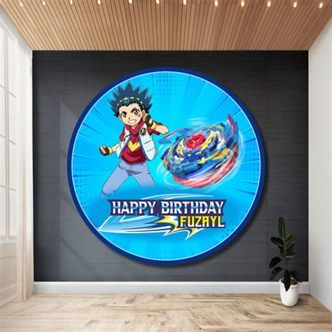 Beyblade Theme Round Backdrop – Blu Party