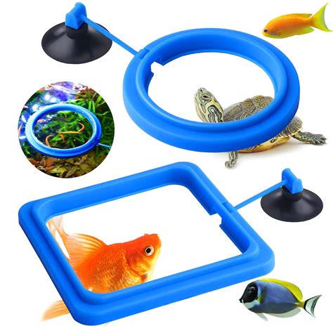 Molain Fish Feeding Ring, 2 Pieces Fish Feeder Aquarium Fish Turtle ...