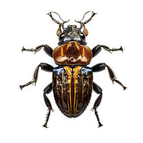 Premium AI Image | A close up of a black and orange beetle with the ...
