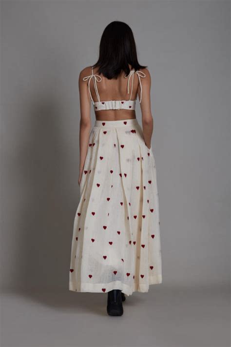 Buy MATI HEART LEHENGA-OATMEAL from C&W | Skirts for Women