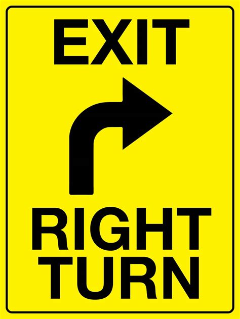 Exit Right Turn Sign – New Signs